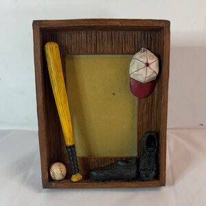 Russ Baseball Themed Brown Photo Frame